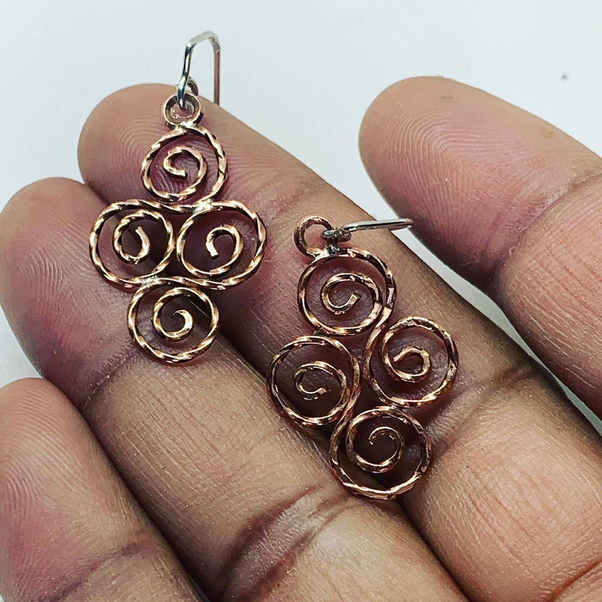 Copper Swirly Earrings