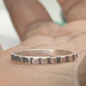 Stamped Silver Stacker Ring #2