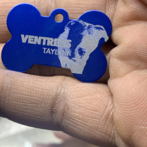 Personalized, Bone-Shaped Dog Tag (small, anodized aluminum)
